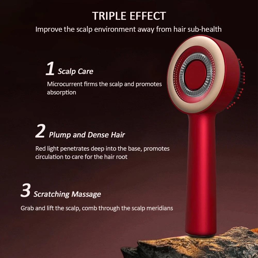 MyVira™ Electric Vibration Scalp Massage Comb — Red Light Therapy &amp; Liquid Oil Applicator
