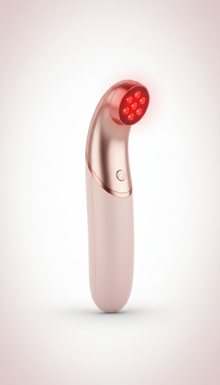 Red Light Therapy Wand in Soft Pink