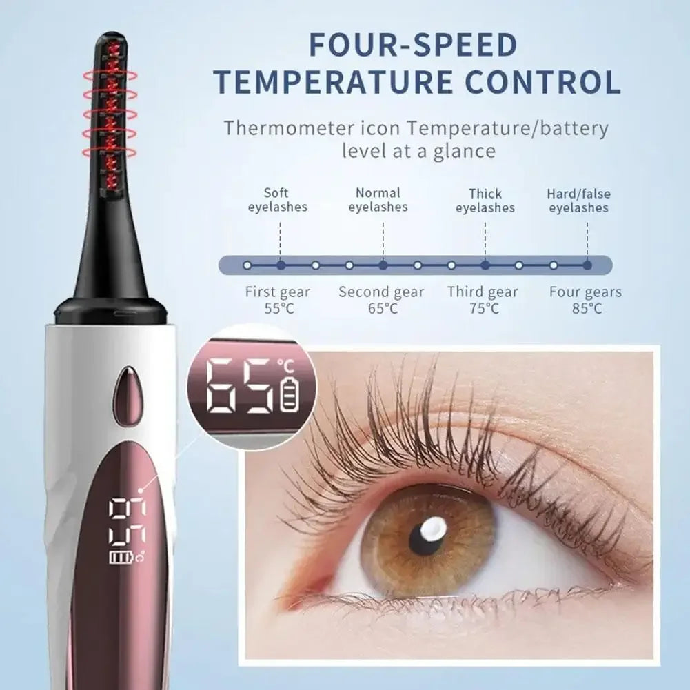 MyVira™ Electric Heated Eyelash Curler — USB Rechargeable, 4-Mode Heat Control